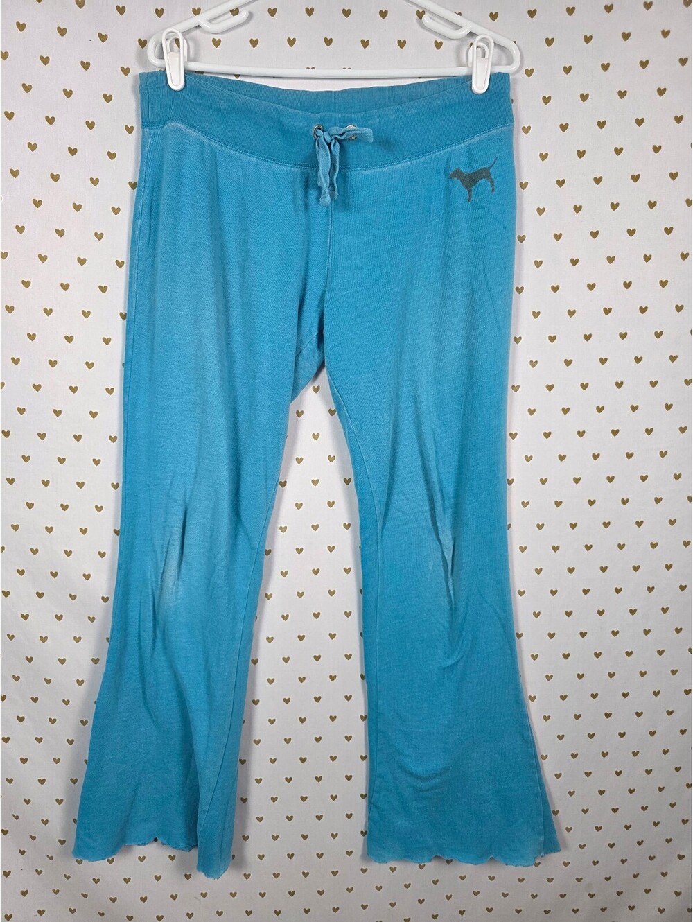 Victorias Secret PINK Medium Vintage Blue Logo Butt Sweats Sweatpants
